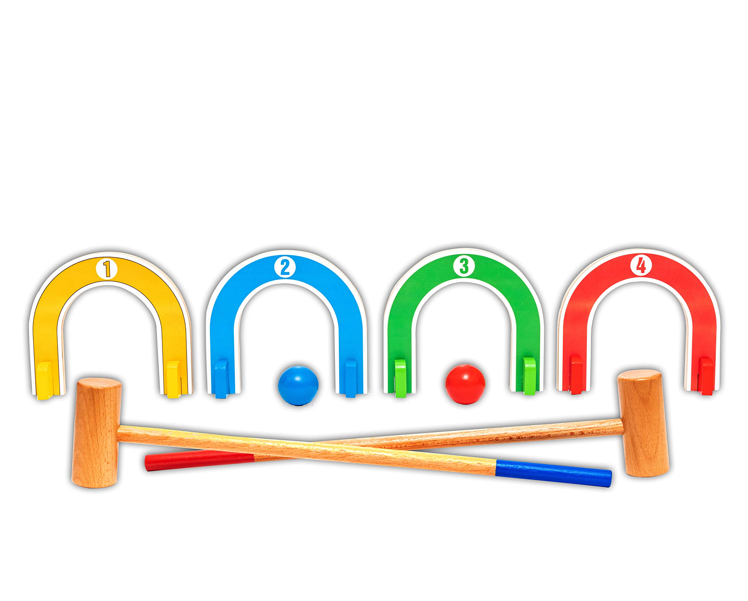 Hilife Toddler's Colourful Croquet Set Wooden Indoor and Outdoor Playset for Kids 3 Years and Above - Multicolor - Image 2 thumbnail