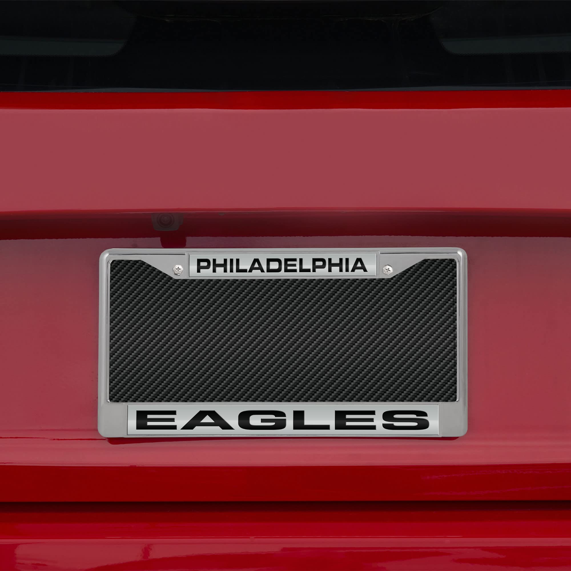 Rico Industries NFL Philadelphia Eagles Laser Cut Inlaid Standard Chrome License Plate Frame