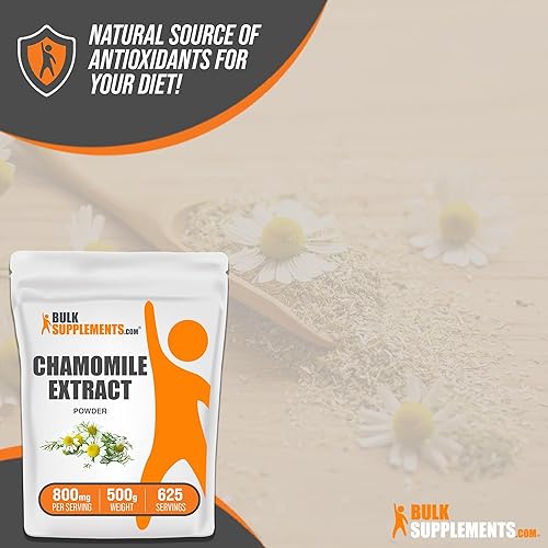Miniatura 3 de BULKSUPPLEMENTS.COM Extracto de manzanilla en polvo, suplemento de hierbas, procedente de flores de manzanilla, suplemento de manzanilla, vegano y