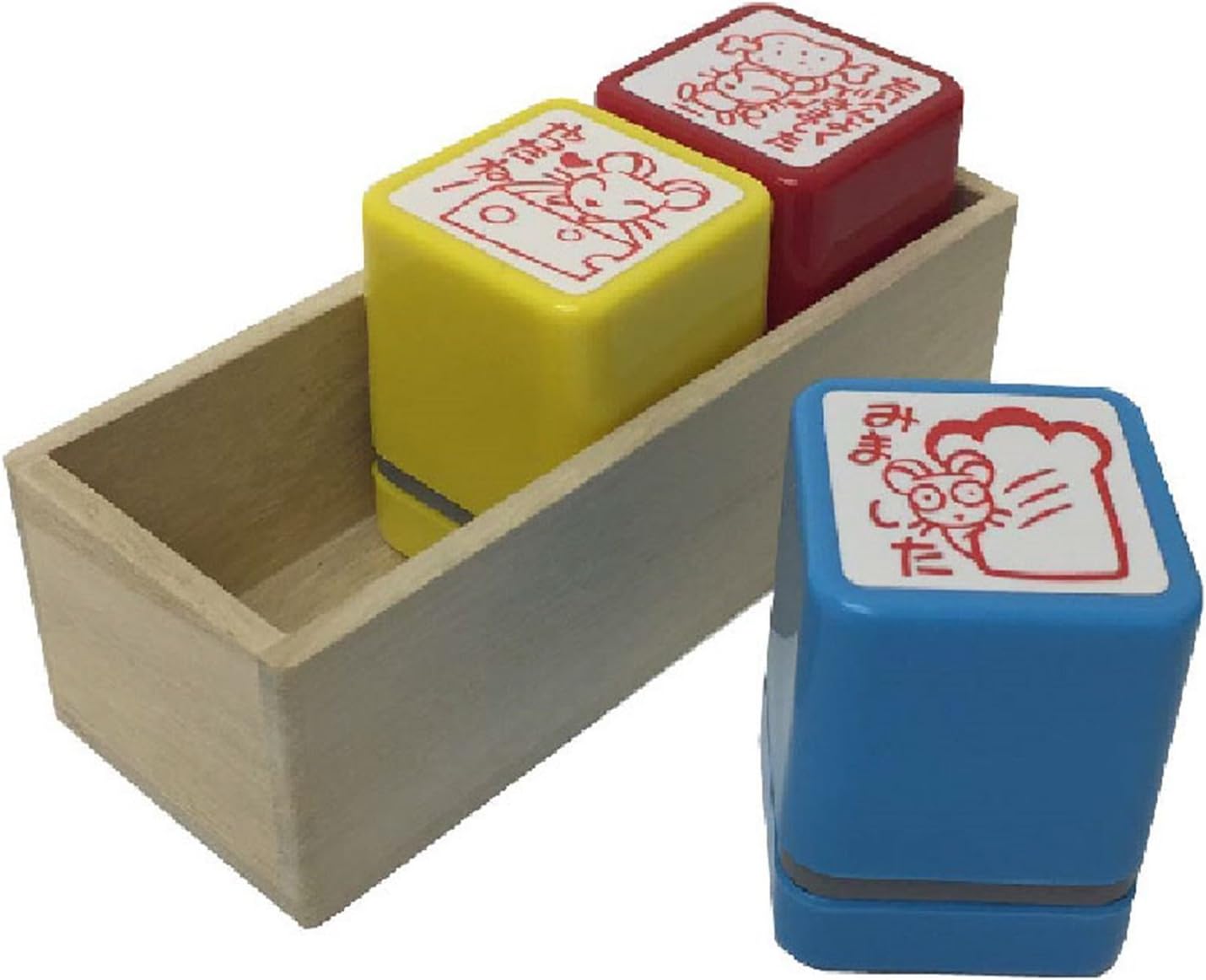 Sanby SS-116 Penetrating Stamp, Teacher Stamp, 1.2 inches (30 mm), Set of 3, Red