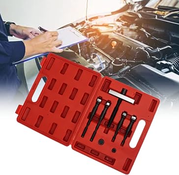 EVGATSAUTO Steering Wheel Puller Set, Steering Wheel Puller Heat Treated Anodized Carbon Steel Strong Strength Universal for Car