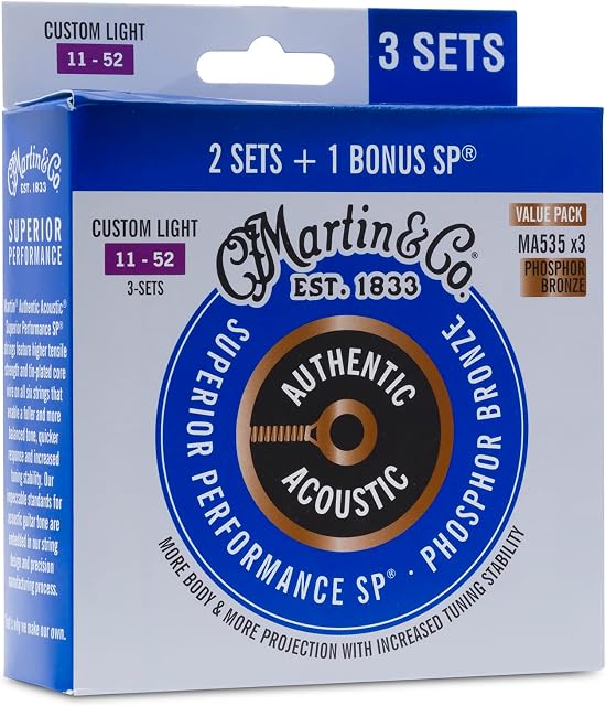 Authentic Acoustic - SP - Phosphor Bronze Custom Light ( 11-52 ) - LIMITED ( 3 FOR 2 )