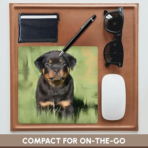 Miniatura 4 de 3dRose LLC - Alfombrilla de ratón Rottweiler Puppy de 8 x 8 x 0.25 pulgadas (mp_4372_1)