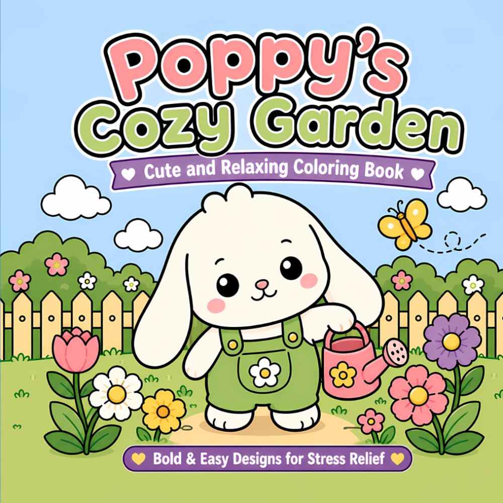 Poppy’s Cozy Garden: Cute and Relaxing Coloring Book (Poppy’s Cozy Collection)