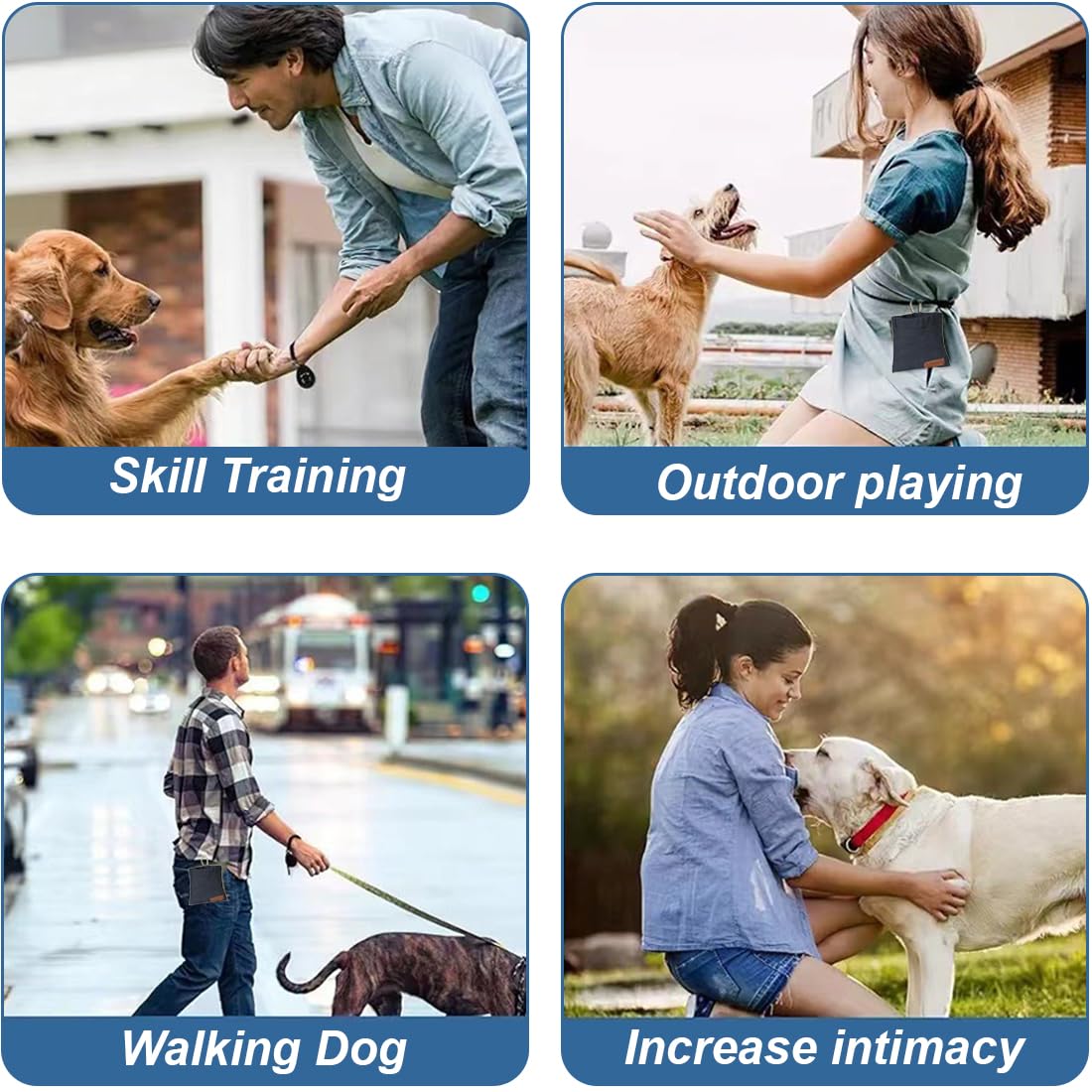 Borsa Addestramento Cane, Porta premietti per Cani, Porta Snack Cane, Sacchetto per cani a mani libere con moschettone, addestramento Cani Accessori, per addestramento di Cani (Nero)