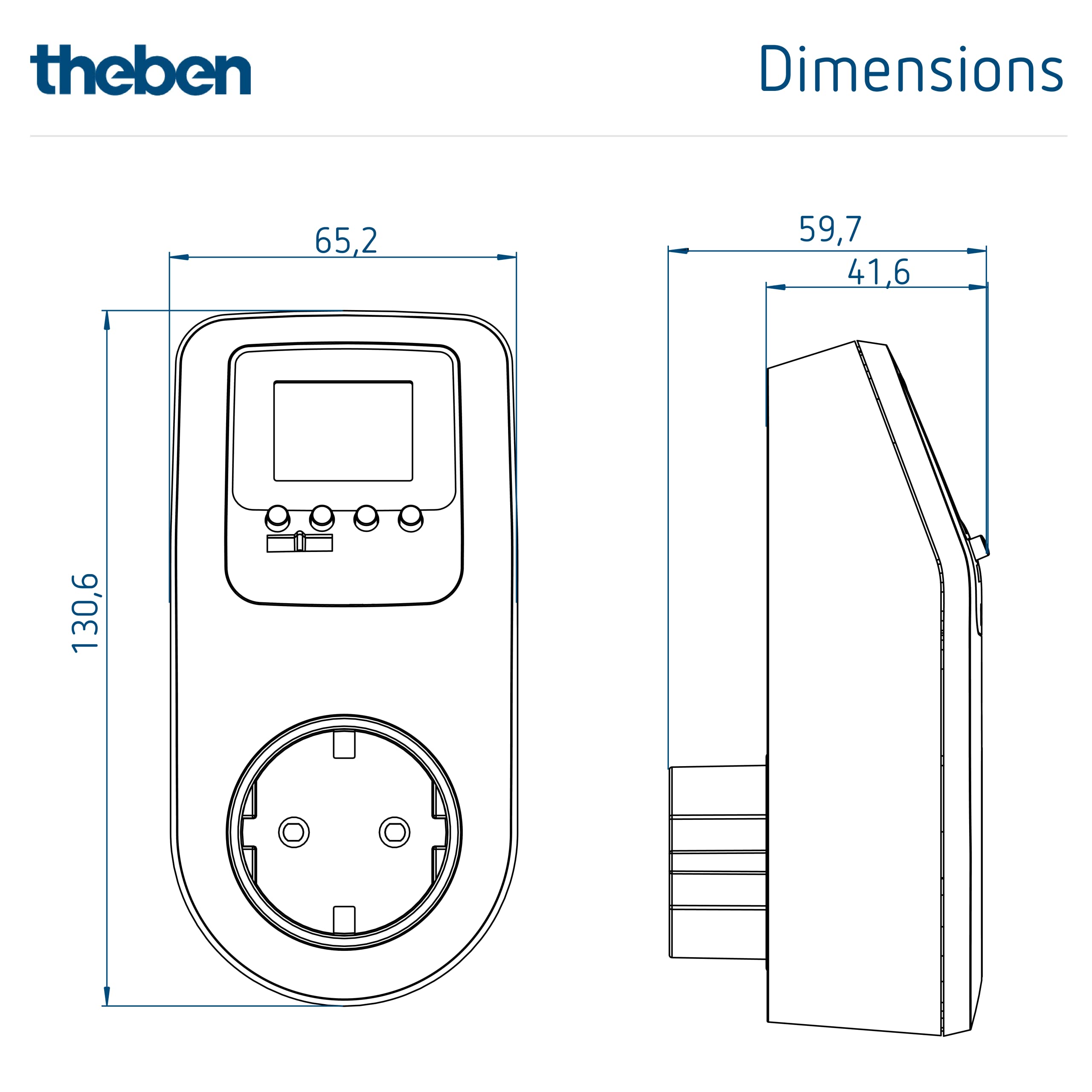 Theben 0200170 Eltimo 020 Astro top3 - Prise numérique avec Programme hebdomadaire et Fonction astronomique - Minuterie - Programmation par Application optionnelle Via Bluetooth - Programmation