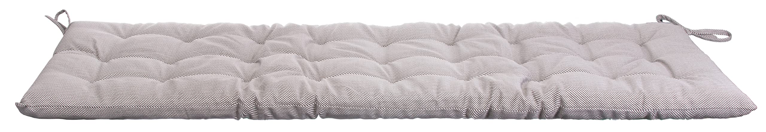 Brandsseller Coussin de Banc 120x40x4 cm – Coussin pour Banc de Jardin et Banc de Salle à Manger – Imperméable, Facile d’Entretien & rembourré – Usage intérieur & extérieur – Blanc/Marron rayé