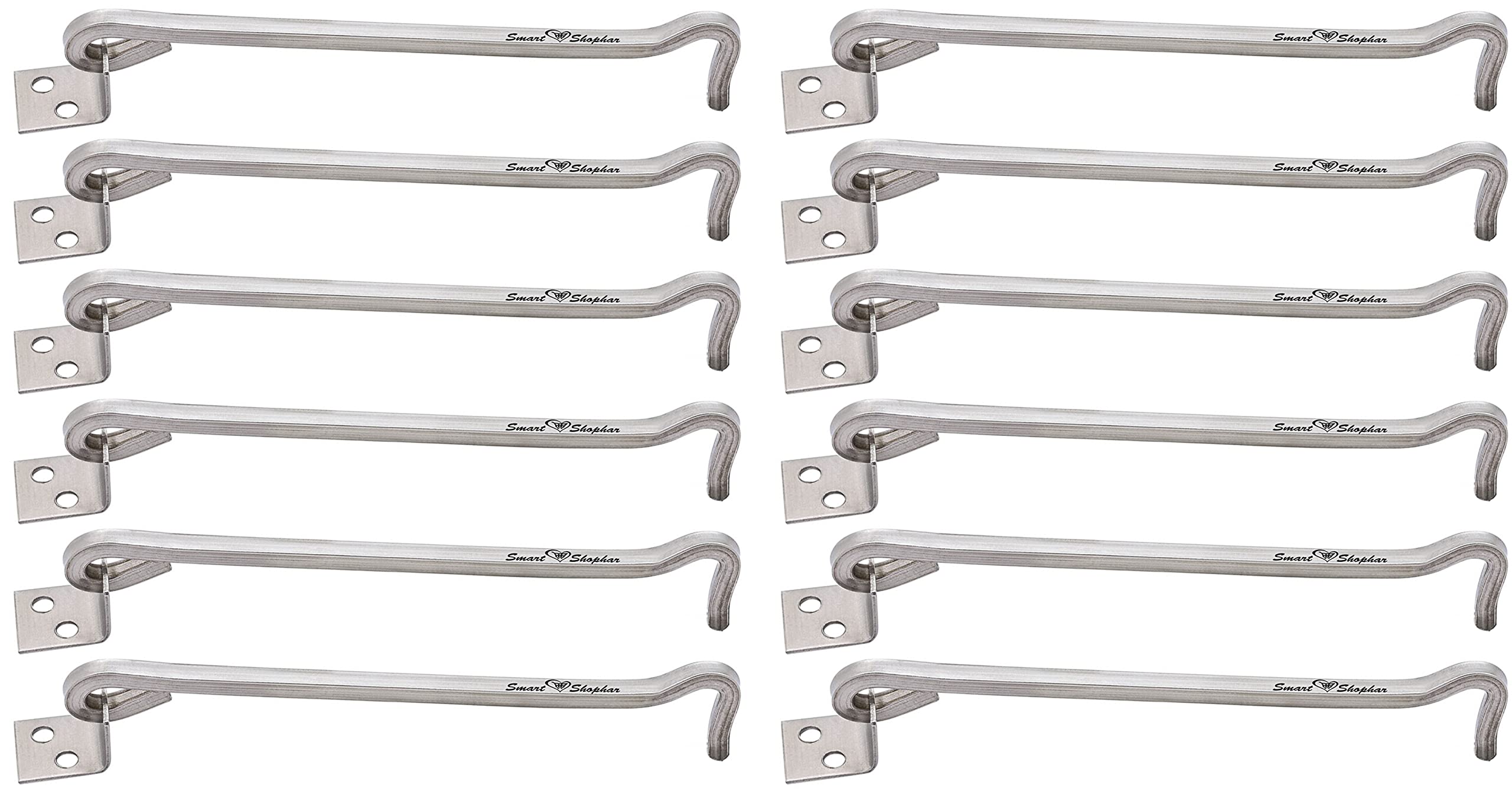 SMART SHOPHAR Stainless Steel Square Gate Hook 5 Inches Silver, Pack of 12 / Heavy-Duty Construction/Reliable Security/Perfect for Outdoor Applications (B071WKFPLQ) Amazon Price History, Amazon Price Tracker