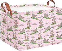 Vista 9 de CLOCOR Cesta de almacenamiento rectangular, cesta de almacenamiento plegable con bonito patrón, caja de almacenamiento de revestimiento impermeable