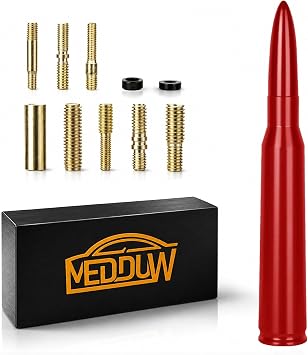 7.8 inch Car Bullet Antenna, Truck Antenna Accessories Red | Durable Vehicle Antenna Replacement, For Chevrolet, Ford F150 F250 F350 RAM 1500 2500 Raptor