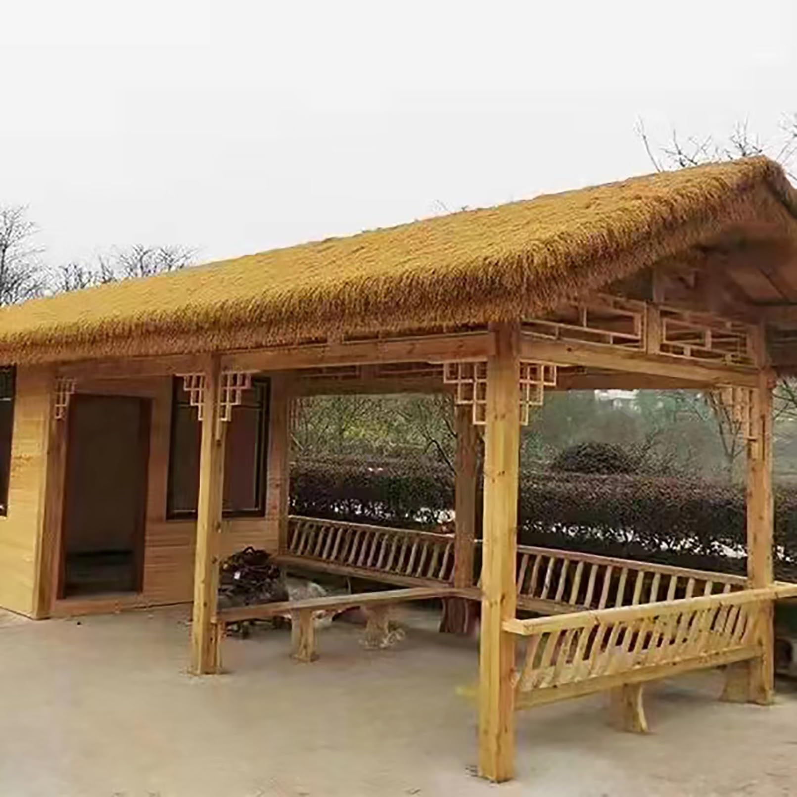 Techos De Paja Artificial De Estilo Mexicano - Rollo De Palmera, Paneles De Plástico PE, Cubierta Falsa Para Bar, Cottage, Campana De Patio, Cerca (Tamaño: 1x5m(3.28x)