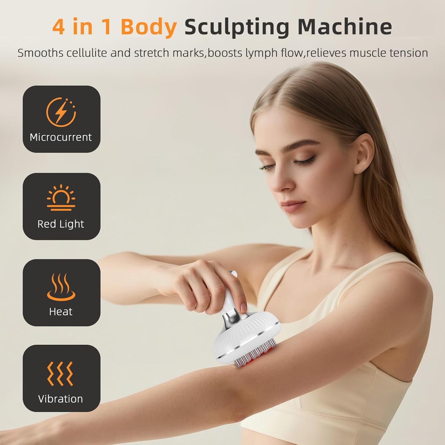 Lymphatic Drainage Massager - Helps Reduce Stretch Marks & Cellulite,for Legs Arms Belly,Body Sculpting Machine with Microcurrent,Heat,Vibration,Light Valentine's Day Gifts for Women - Image 2