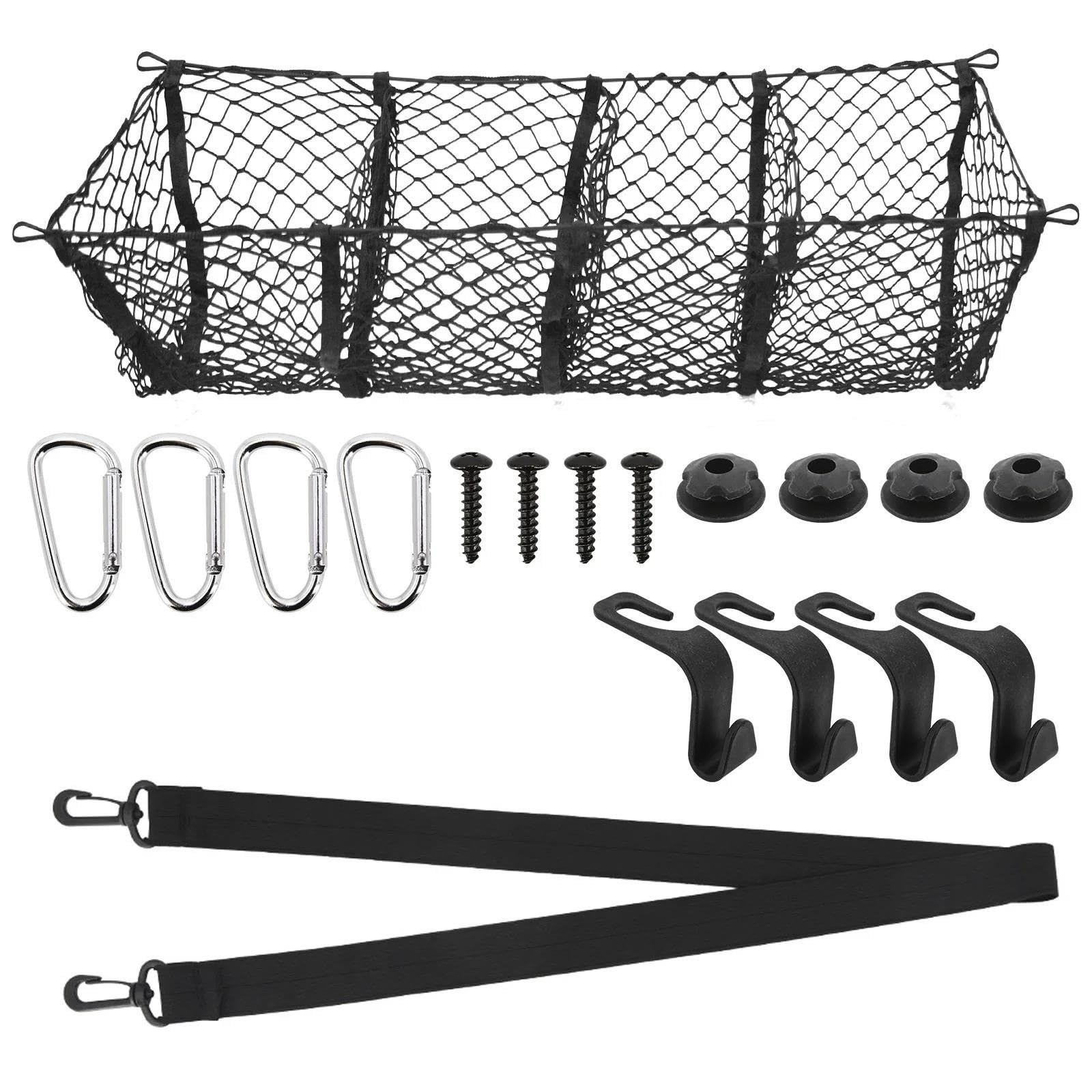 Reti per Auto Rete Portaoggetti per Bagagliaio con 4 Tasche per Dodge per RAM Pickup 1500 2500 3500 4500 5500 4x4 DRW Rumble Bee Rete Elastica(1pc Net)
