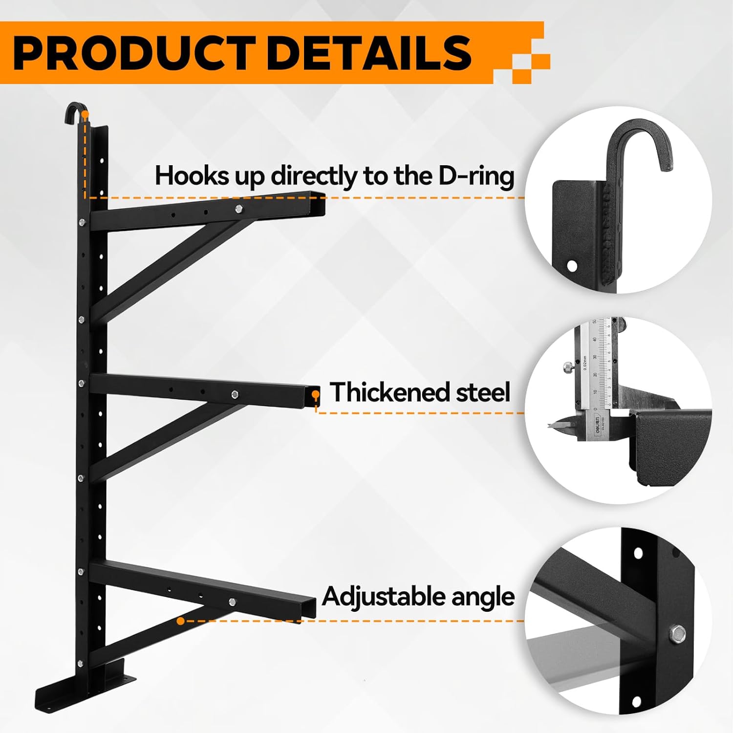2 PCS Shipping Container Shelf Rack, 46.5"x21.5" Adjustable Hanging Shelf Brackets, Holds up to 1000 lbs, 3 Tier Wall Mounted Steel Shelf Brackets, for Basement, Garage, Container