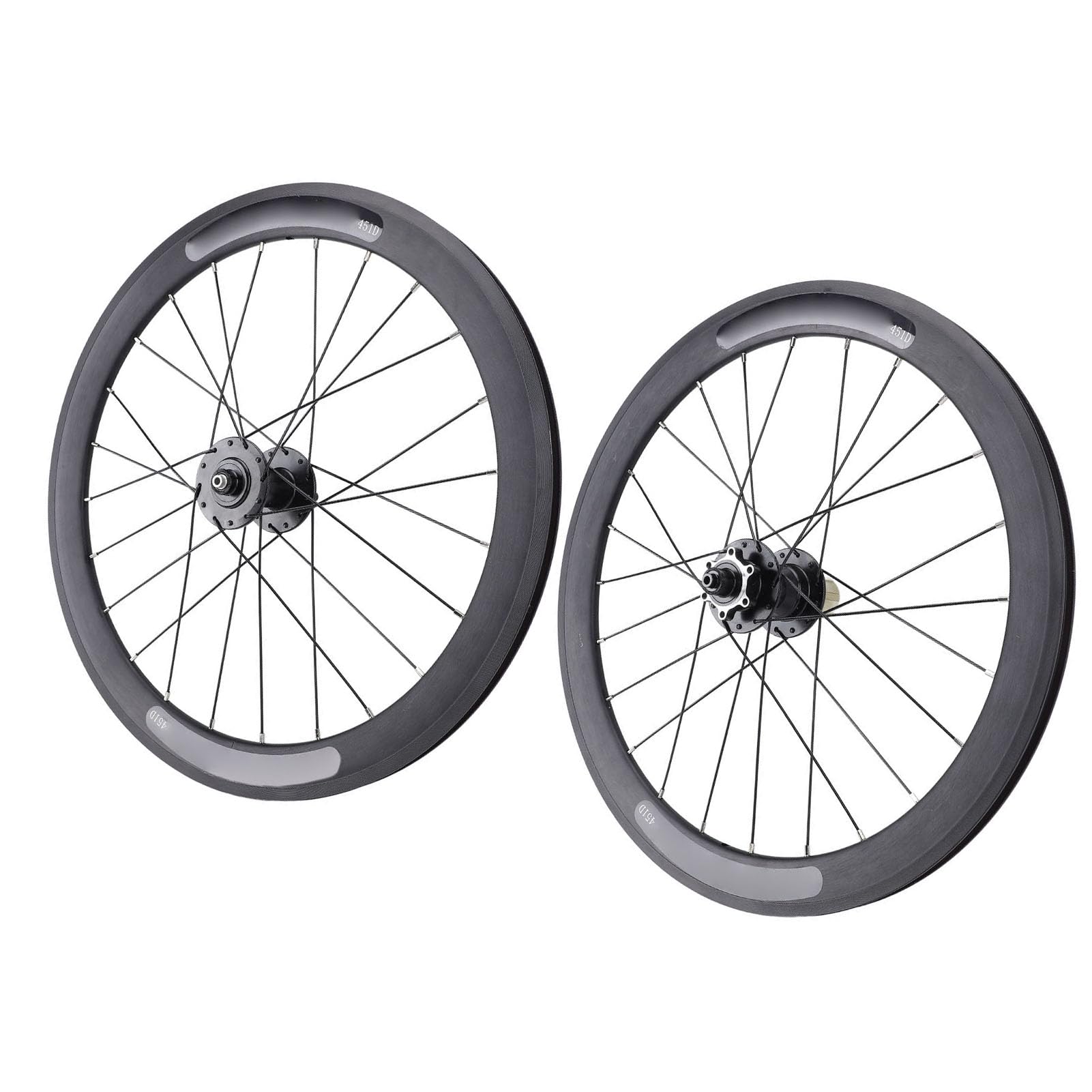 Paire de Roues de Vélo Pliant de 20 Pouces, Jante en Alliage D'aluminium Double Couche, Roues Avant et Arrière 24H avec Moyeux à Bride Haute 90 Clics et Roulements à Cartouche