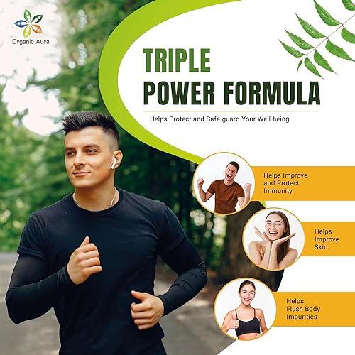 Miniatura 5 de Cápsulas orgánicas Aura Neem Supreme. 150 cápsulas vegetales. Complejo triple, cápsula pura de alta potencia de azadirachta indica de alta potencia.