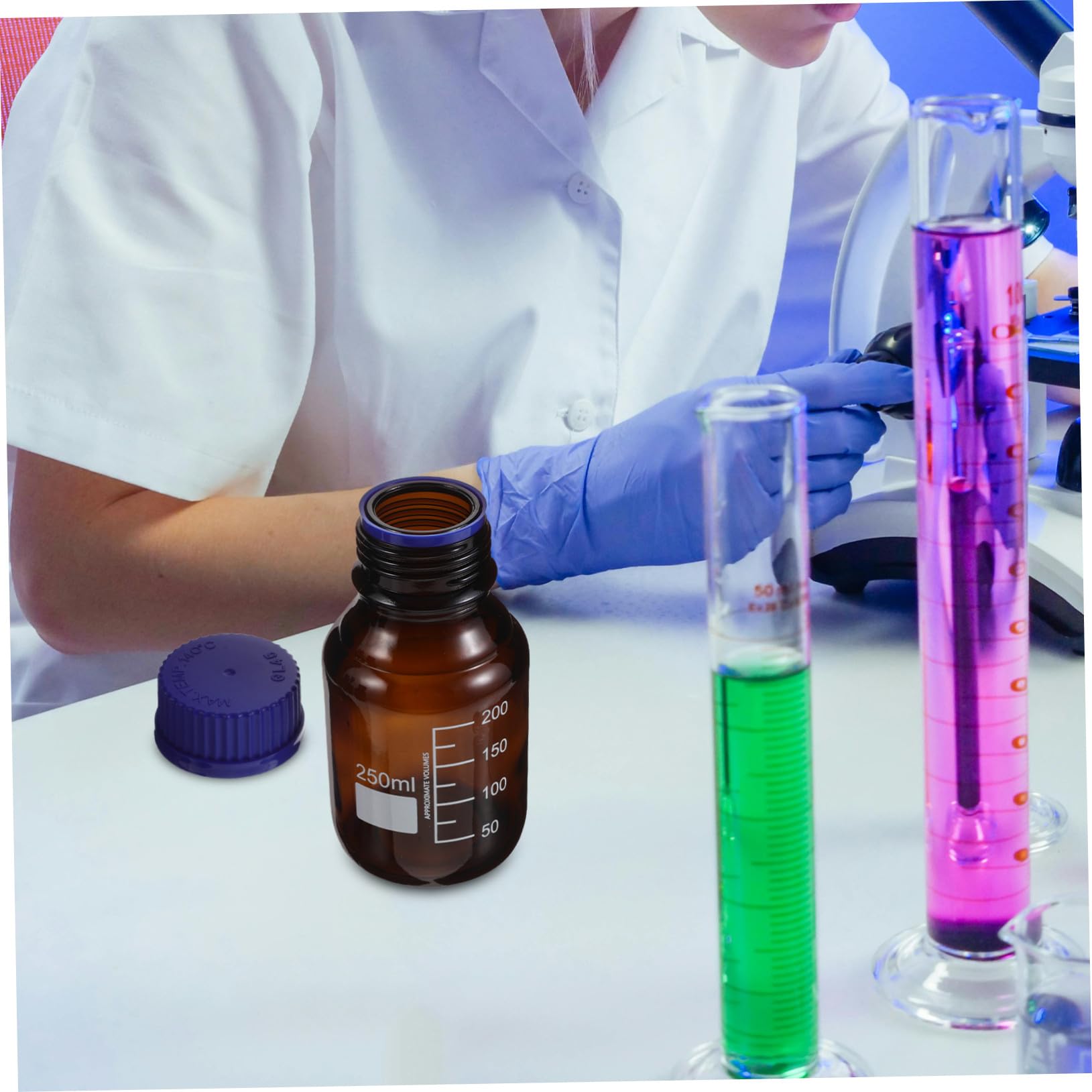 MAGICLULU 3stücke Glasflaschen mit Deckel Reagenzflaschen für Laborchemikalien Lichtdichte Verpackungsflaschen aus Glas für Flüssigkeitsproben Probenflaschen für Chemikalienlagerung