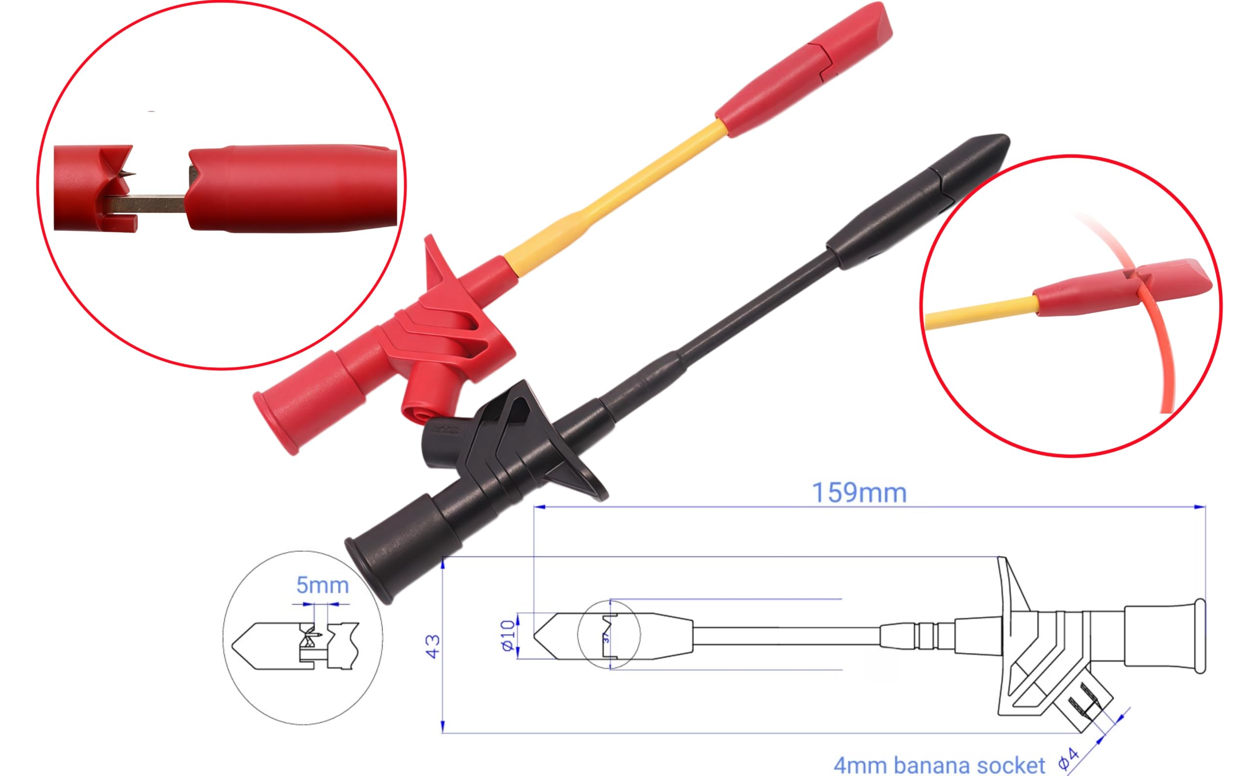 Juego de cables de prueba, 4 mm, enchufe tipo banana