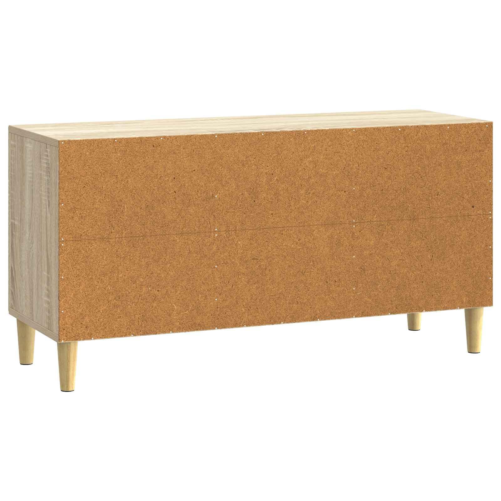 Mobile TV in rovere Sonoma, 99 x 34,5 x 50 cm, con vano portaoggetti e gambe coniche, versatile tavolino basso per soggiorno, console multimediale, rack HiFi, credenza