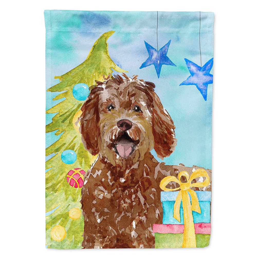 Drapeau Labradoodle sapin de Noël grand format pour sublimer votre jardin en hiver