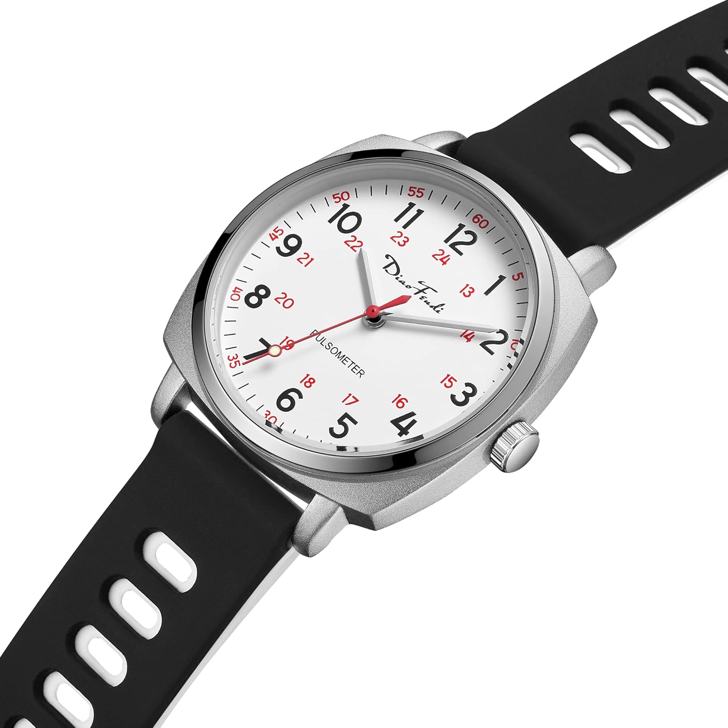 Diaofendi Petite Watch for Women Nurses, Easy to Read Small Face, Silicone Band, Military Time Second Hand and 24 Hour, Waterproof - Image 3