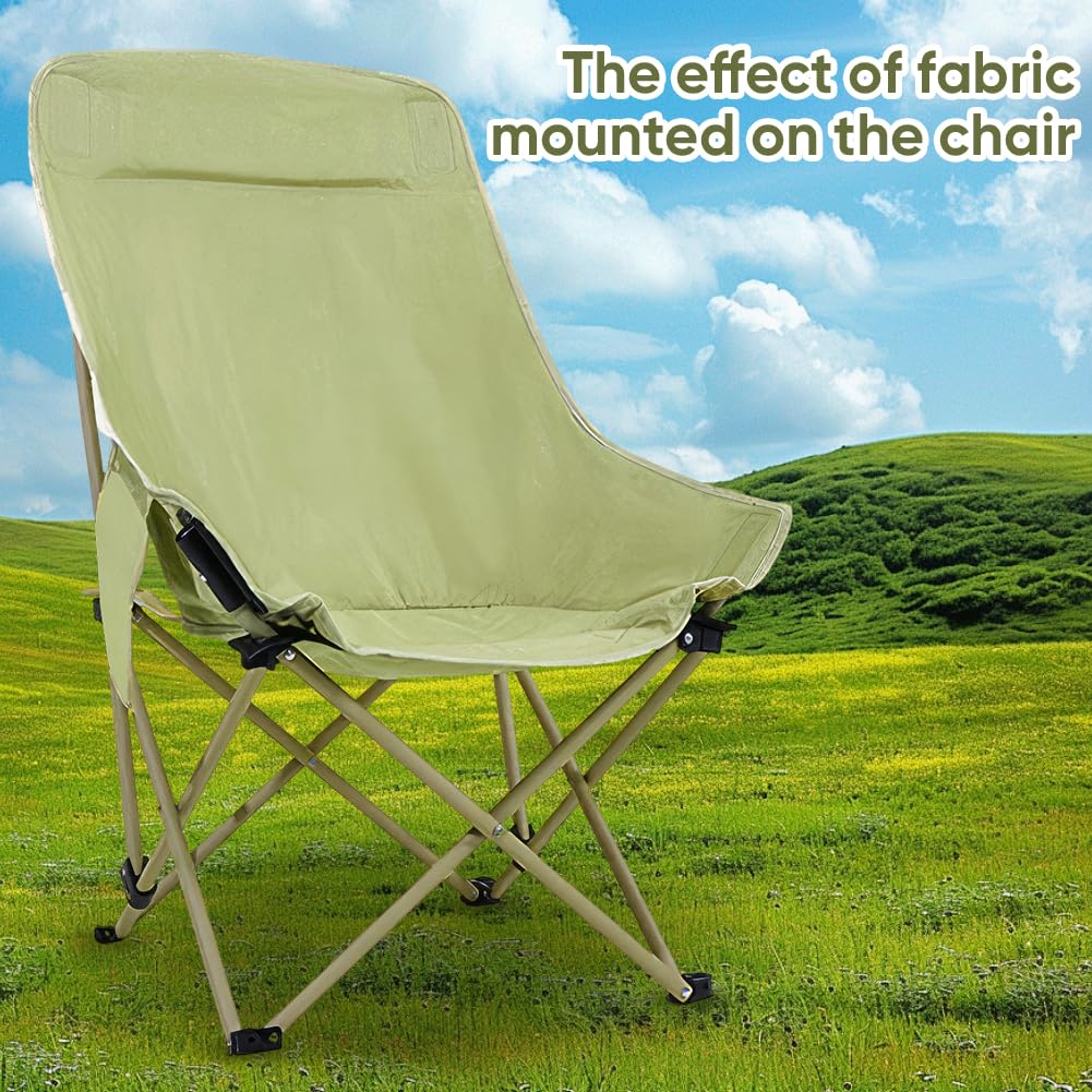 GORGECRAFT Funda de Repuesto para Silla de Camping de 150 x 80cm Tela Oxford Respaldo Alto Color Amarillo Y Verde Plegable Ligera para Exteriores para Sillas de Dibujo Y Césped