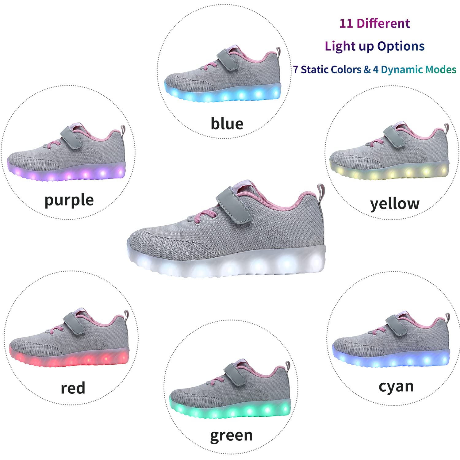 aosifu Kids luz LED hasta Zapatos Transpirable para niños niñas niños Transpirable Intermitente Zapatillas como Regalo