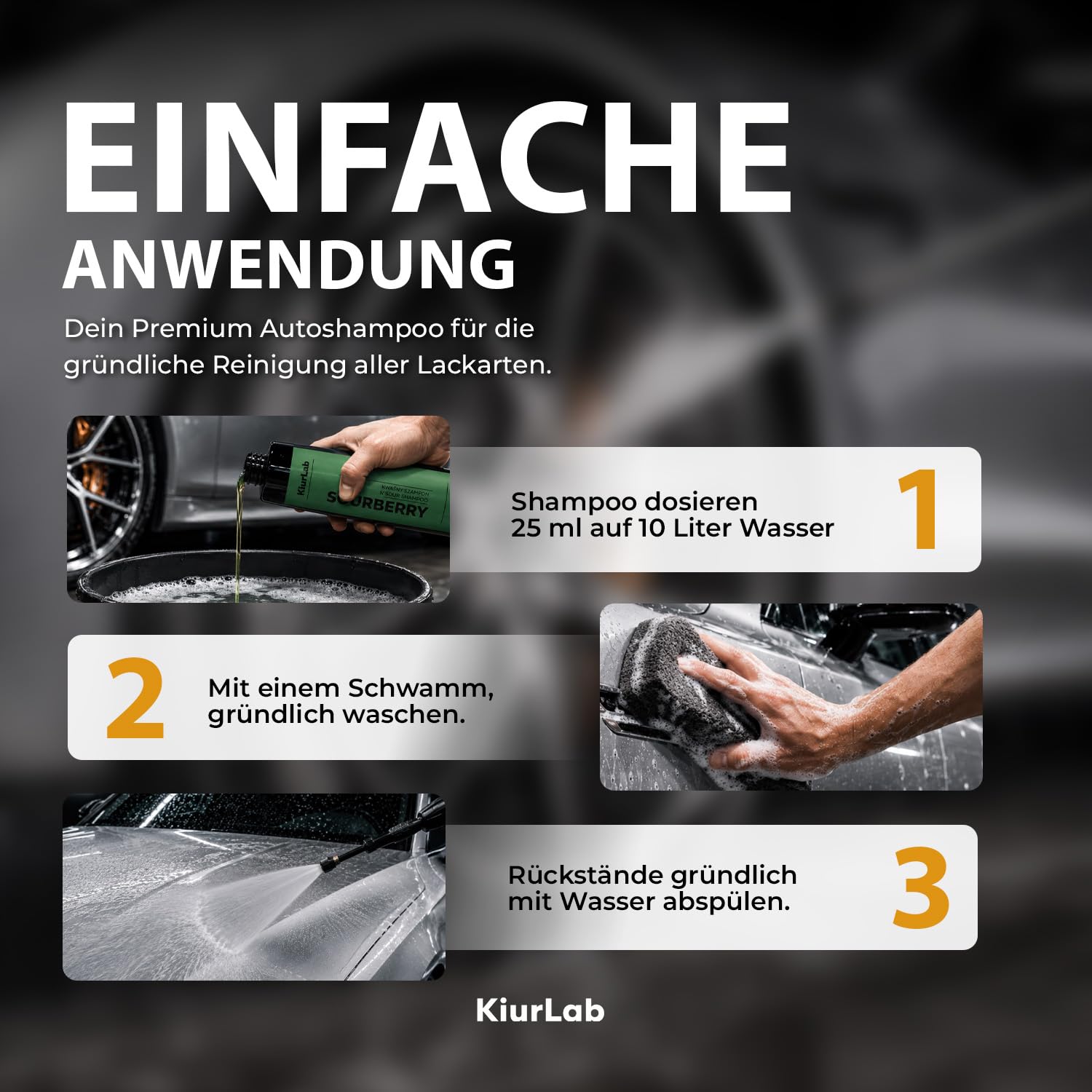 Sourberry Autoshampoo Konzentrat (5L) Premium Auto Shampoo entfernt starke & mineralische Verschmutzungen ohne die Wachs-Schutzsicht auf dem Lack anzugreifen | Duftrichtung Beerenaroma