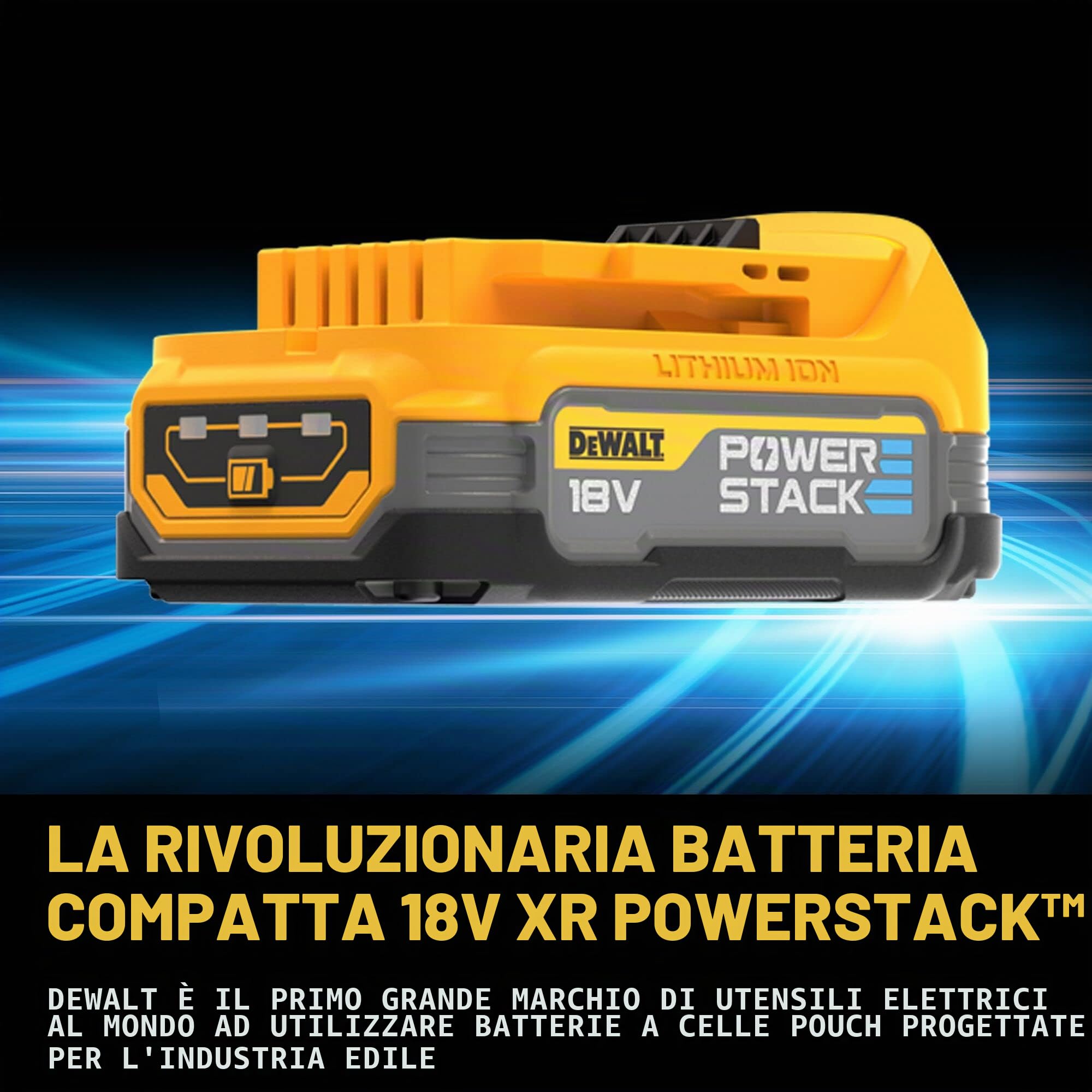 DeWALT DCK2050E2T-QW Cordless Combo Pack Drill, Impact Wrench, 18 V, 1.7 Ah Power Stack Batteries