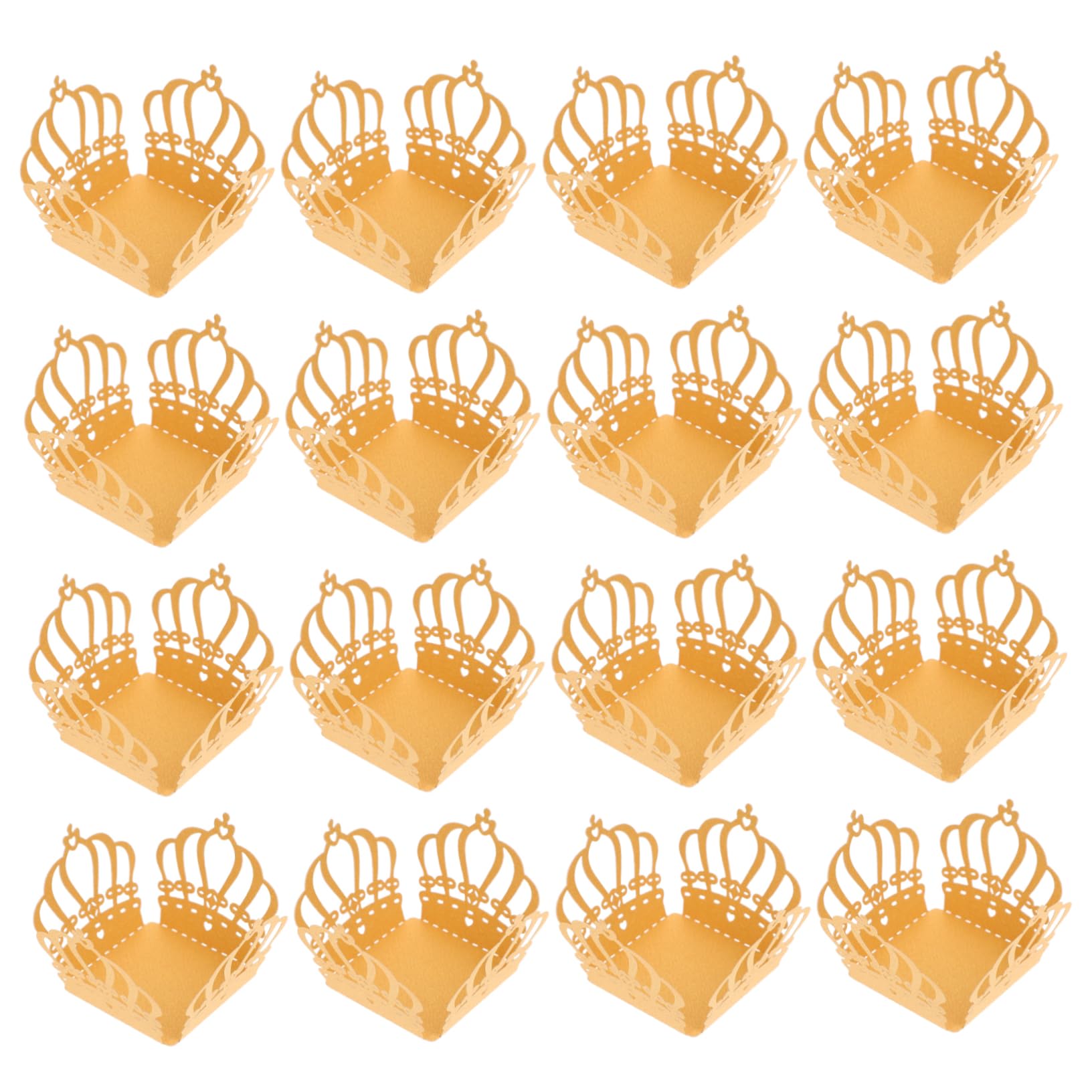 STOBAZA 50Pcs Crown Shaped Chocolate Paper Trays Decorative Dessert Wrapping Paper for Parties Weddings Events Lightweight Beautiful Linerboard Centerpieces