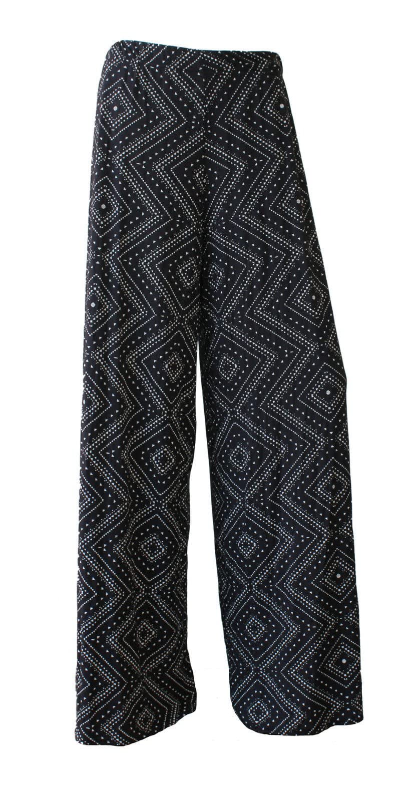 WearAll Ladies Palazzo Wide Leg Flared Elasticated Stretch Plus Size Plain Trousers Sizes 8-26