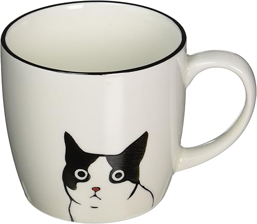 Abbott Collection - Taza de gato Peering en blanco y negro, 1 EA