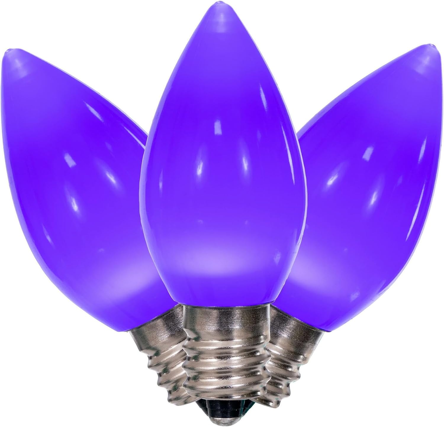 Vickerman C7 Ceramic LED Purple Bulb Nickel Base, 130V .96 Watts, 3 diodes, 25 Bulbs per Pack