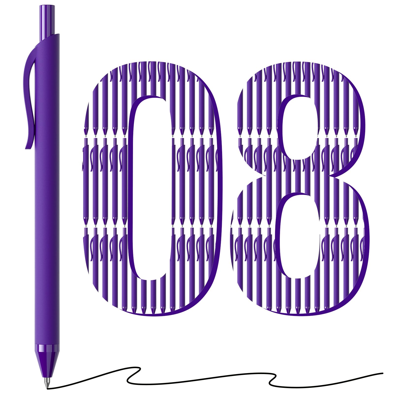 108 Pack Black Pens - Bulk Pens 1 0mm Medium Point Ballpoint Pens Smooth Writing No Bleed Retractable