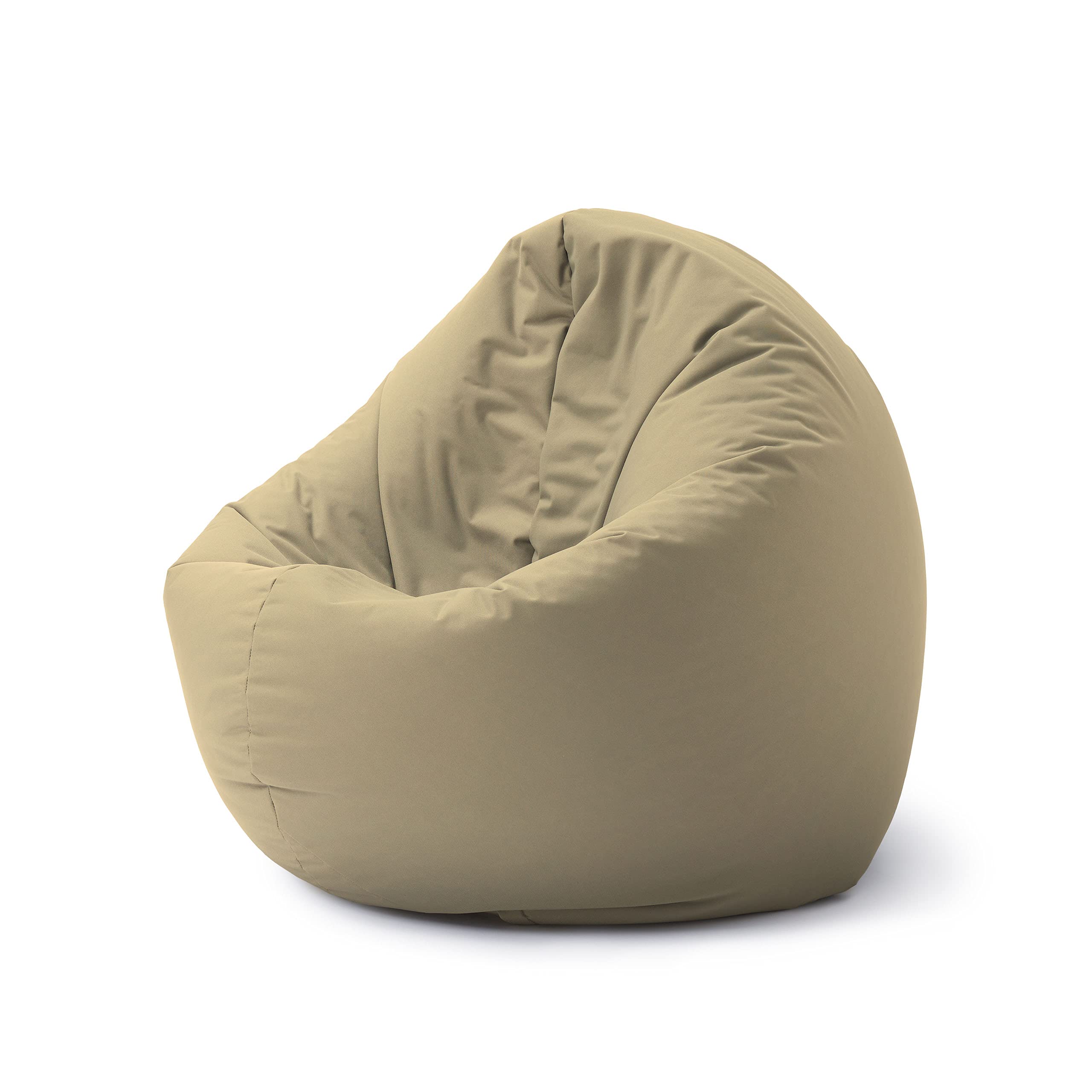 Lumaland Poltrona a sacco pouf rotondo 2 in 1 300 l 120 x 80 x 75 cm impermeabile beige
