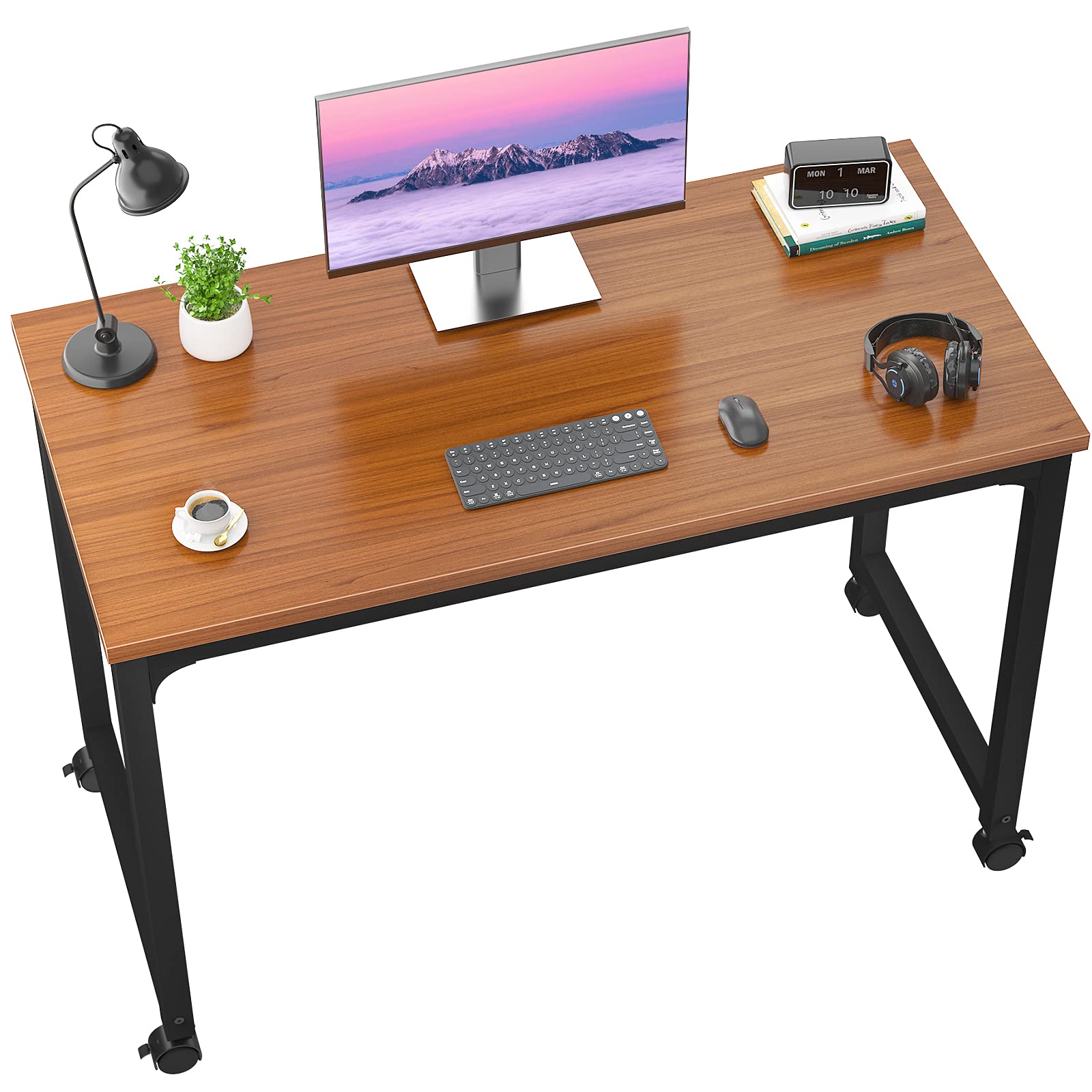 Buy Foxemart Rolling Desks with Wheels, 39 Inch Portable Computer Desk