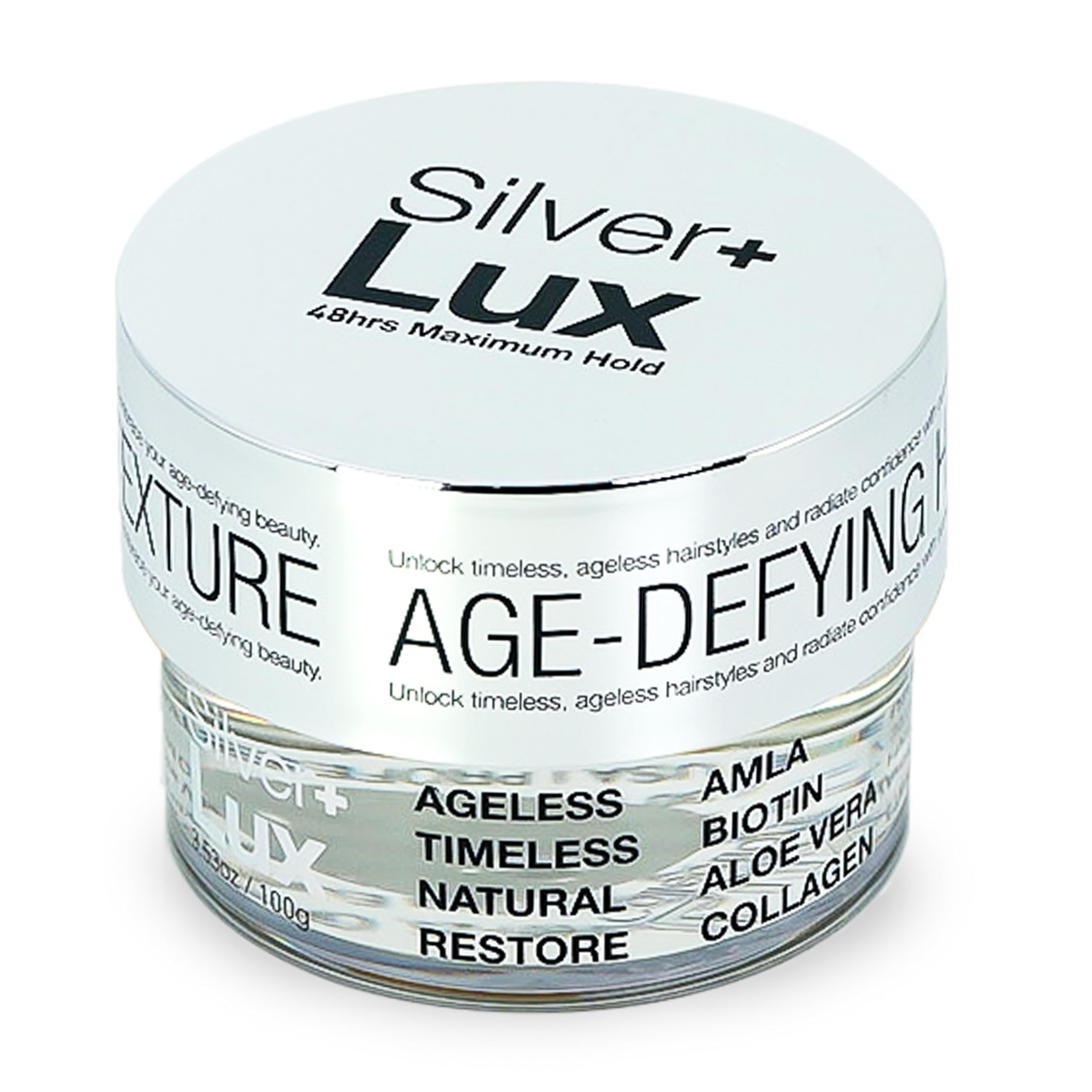 Lux Collection Edge Lux Silver+ Edge Control Gel 4C with Collagen, Aloe Vera, Castor Oil, Keratin, Biotin, and Olive Oil - Non-Flaking, Non-Greasy Conditioning Hair Gel for All Hair Types, 3.53 Ounce