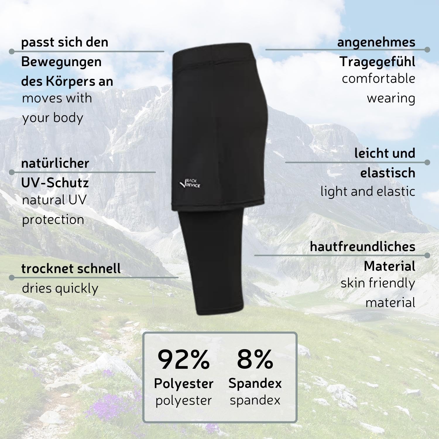Black Crevice Pantalon de Fitness pour Femme avec Jupe - Pantalon de survêtement - Classique - Femme