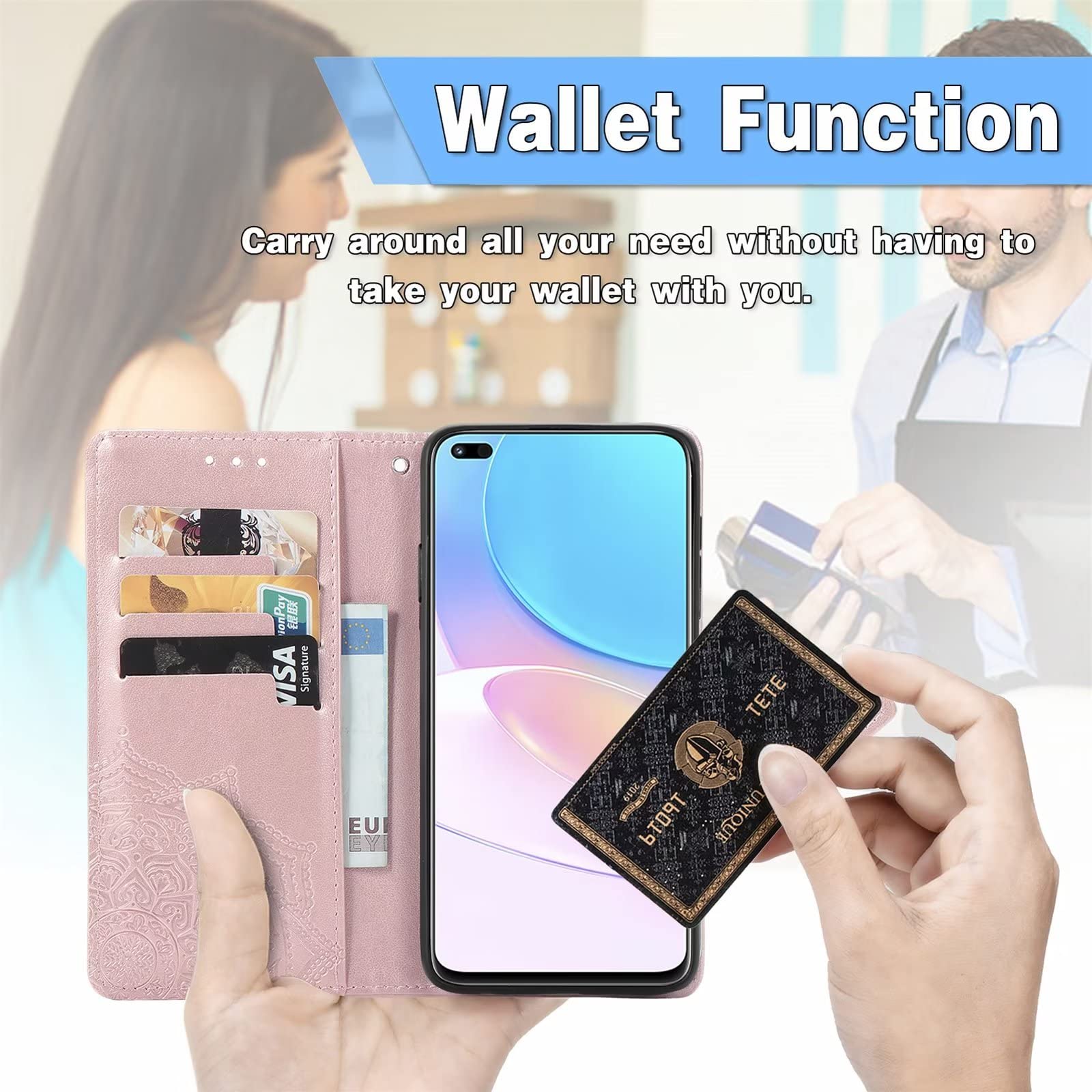 Custodia a libro per Huawei Nova 8i / Honor 50 Lite Cover