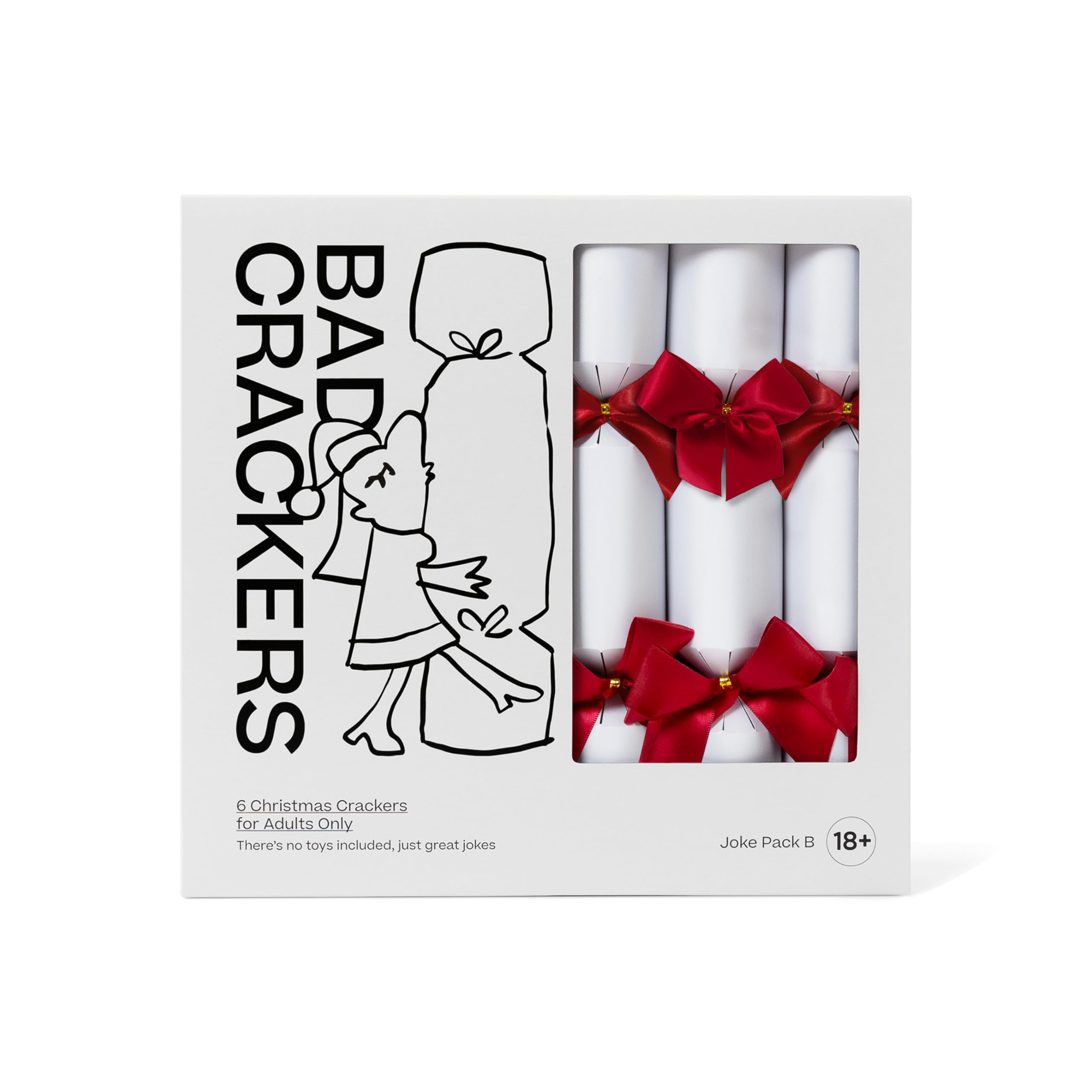 Rude Christmas Crackers - Adult Christmas Crackers with Rude Jokes - Pack B (6 pack) by Bad Crackers