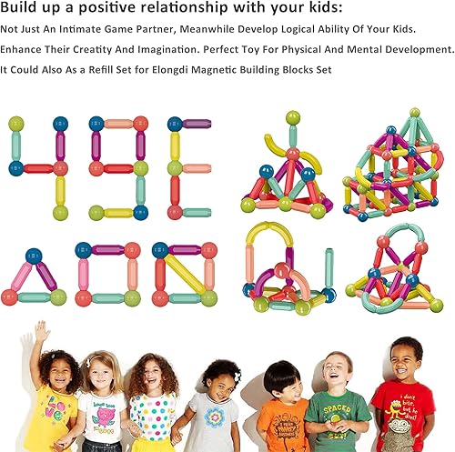 Miniatura 5 de Juego de 36 piezas de bolas magnéticas de seguridad y varilla, juego de construcción magnético, juguete de bloque de construcción magnético,