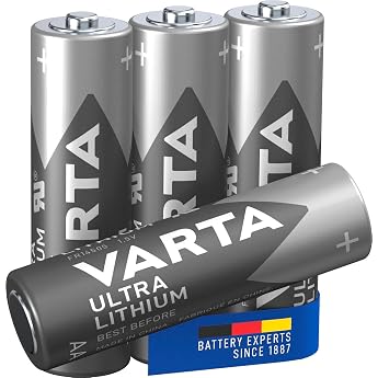 Varta AA Batteries Pack of 4 Ultra Lithium 1.5 V Ideal for Digital Camera Toys GPS Devices Sports & Outdoor Use