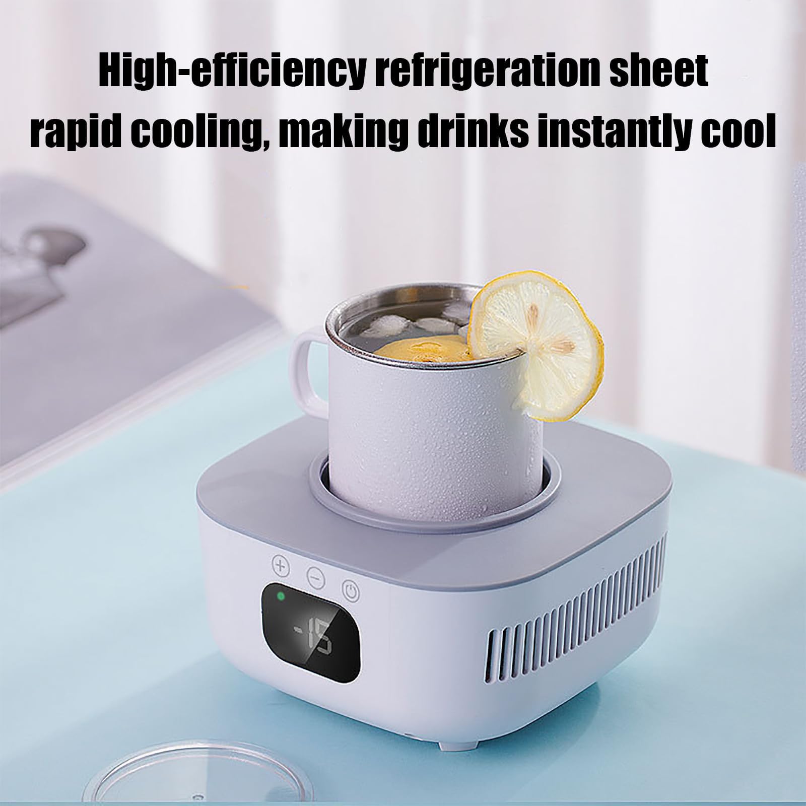 Taza De Calentamiento Y Enfriamiento Rápido, Calentador Y Enfriador Eléctrico De Bebidas con Pantalla LCD, Calienta hasta 80 °c Y Enfría hasta -15 °c, Taza De Enfriamiento Instantáneo Portátil