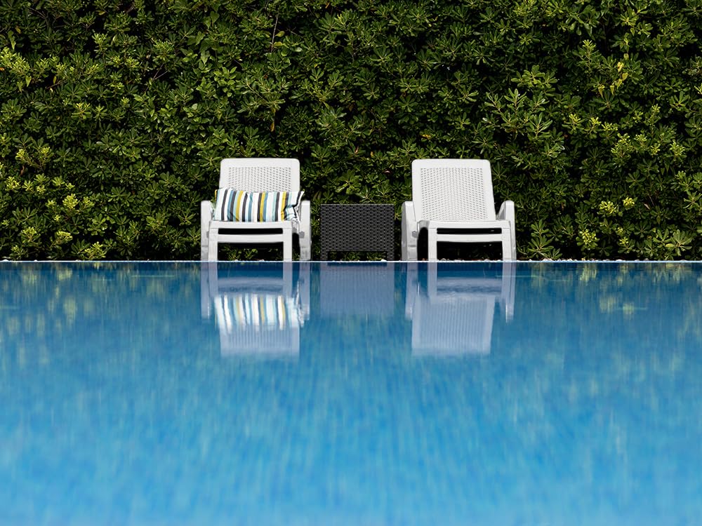 BICA Lettino Prendisole Miami Bianco con Design Rattan, Pieghevole ed Impilabile