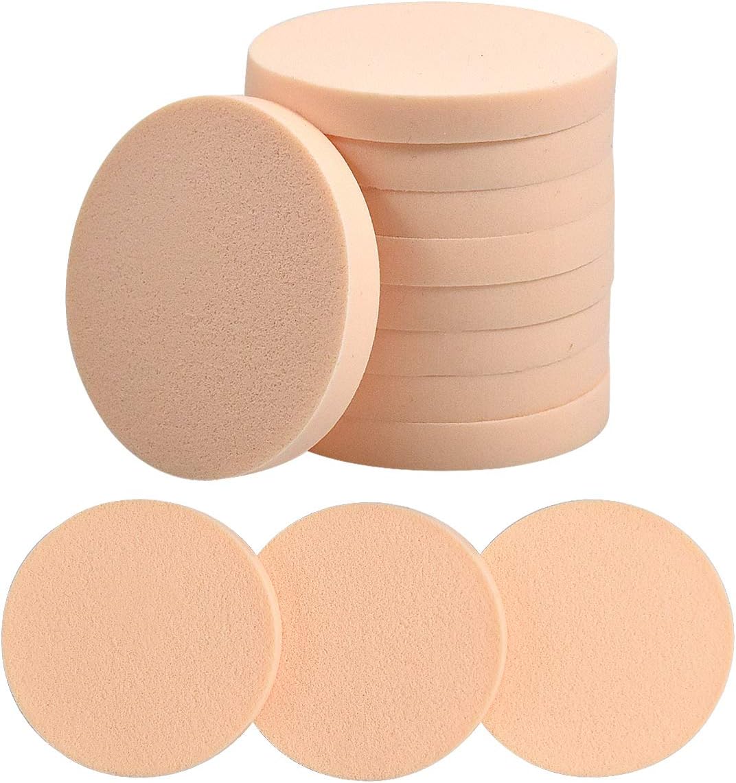 12 Pack Complexion Makeup Sponge, Face Paint Sponge Set, Round Sponge Puff for Liquid Foundation, Creams, and Powders