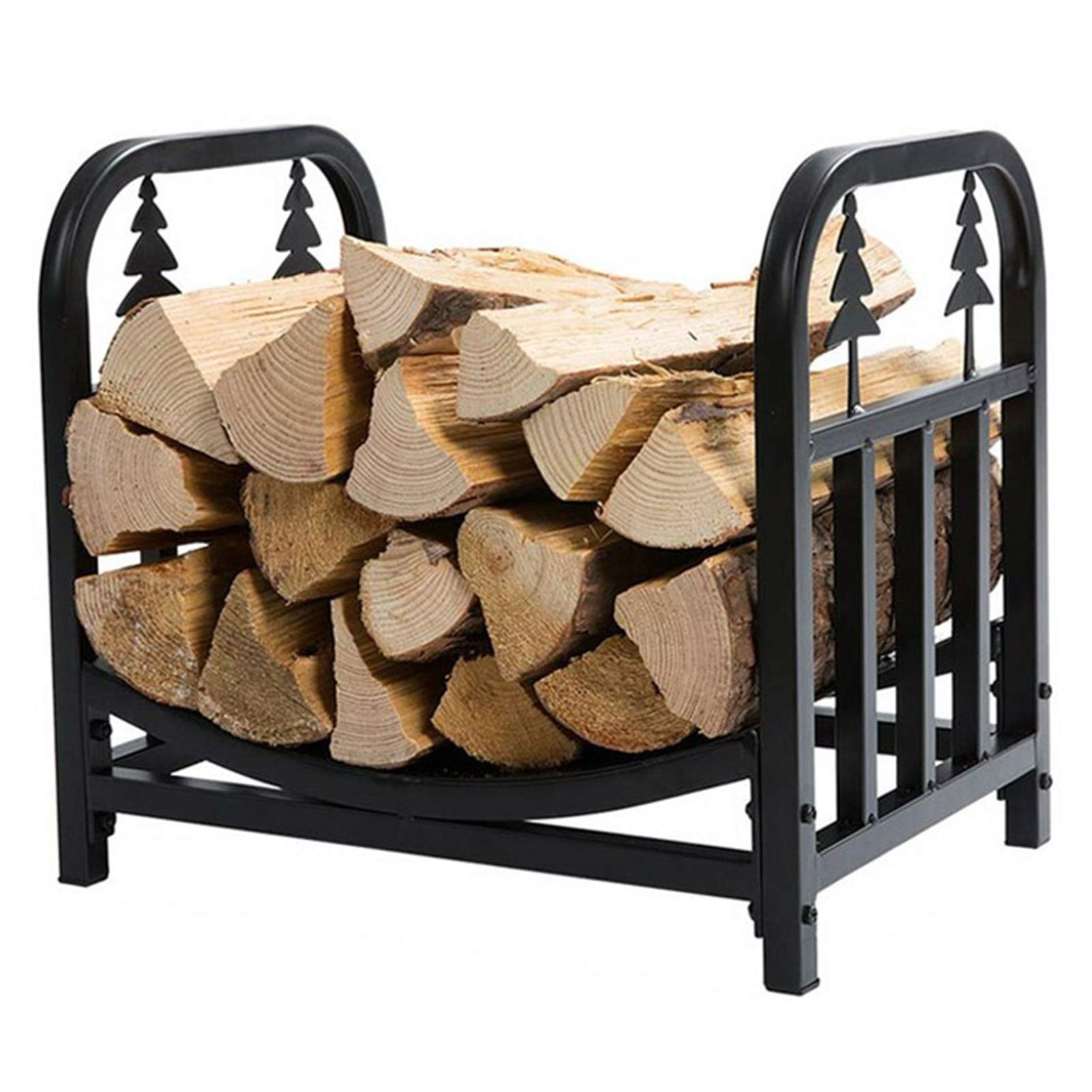 Pare-feu et supports à bûches motif pin pour vos soirées terrasse et salon