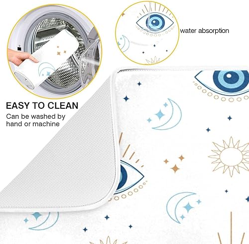 Miniatura 2 de Tapete de secado de platos mágico contra el mal de ojo para encimera de cocina, ultra absorbente, reversible, de microfibra, resistente al calor, 16