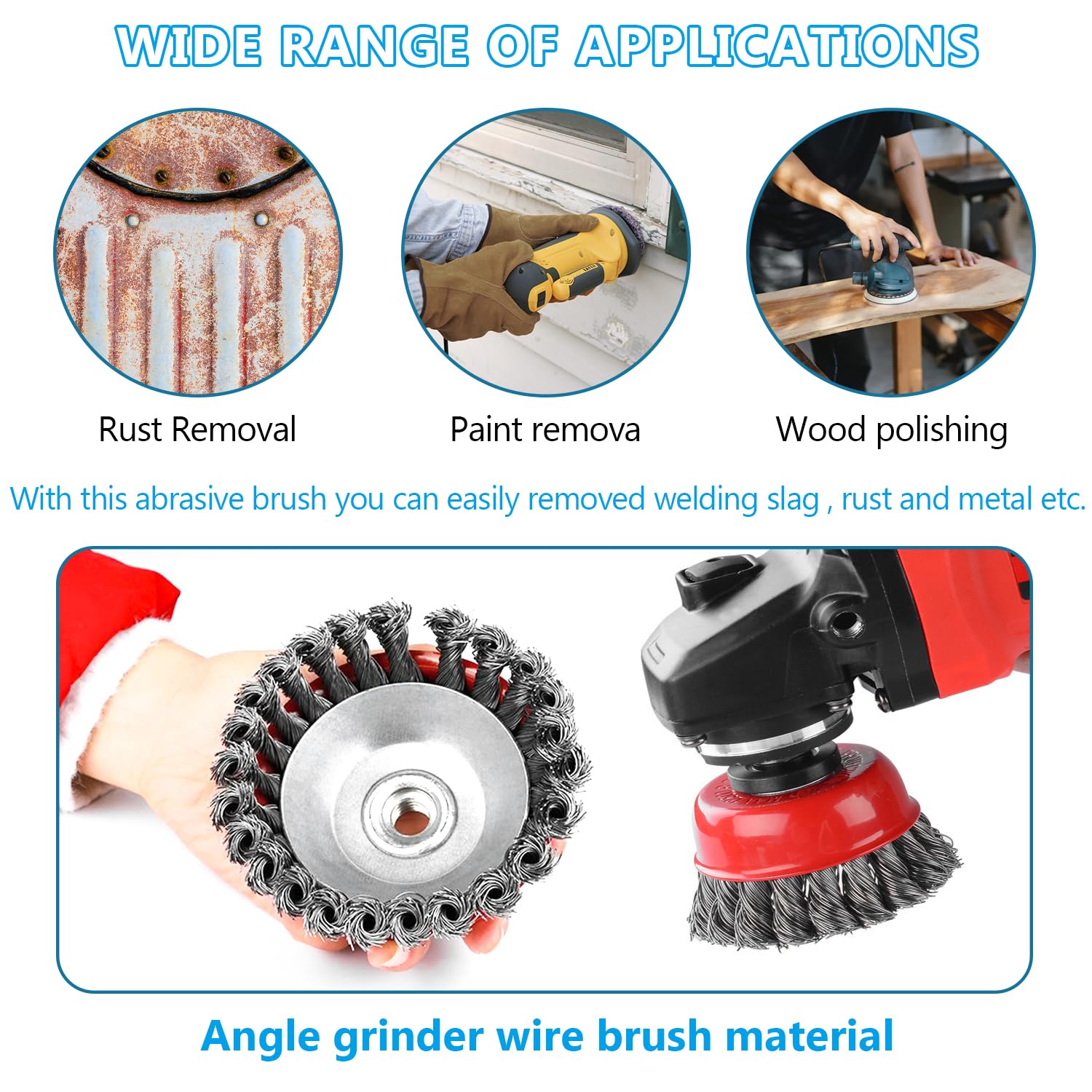 Drahtbürsten Set Für Winkelschleifer - 6-teilig Mit M14 Gewinde