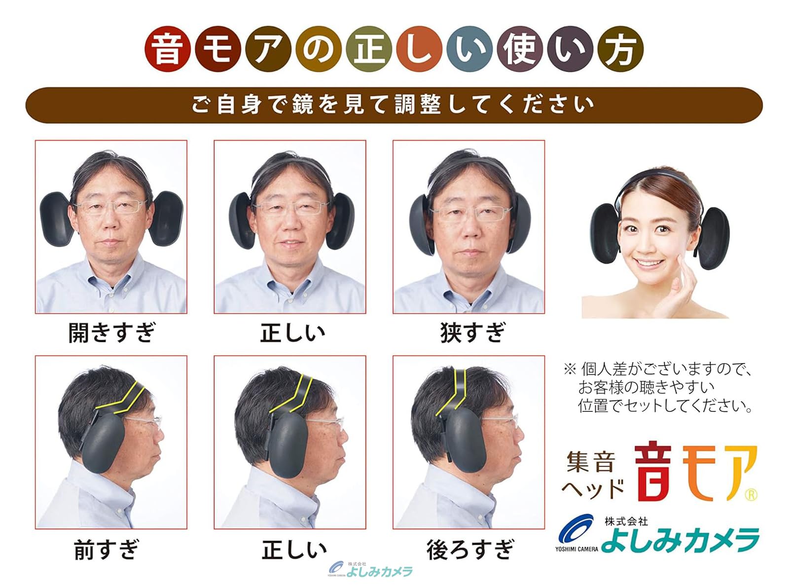 Amazon.co.jp: 頭にかけるだけ 集音ヘッド 音モア ピアノブラック電池