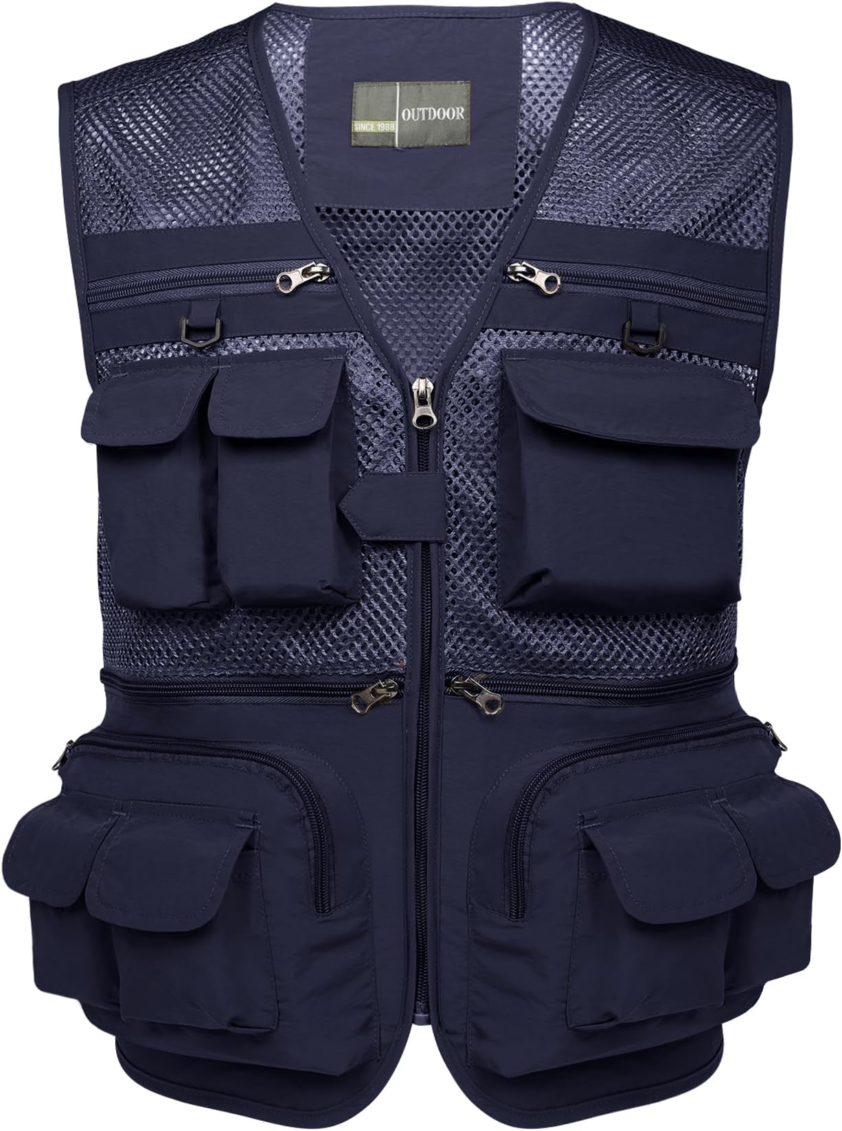 Men's Fishing Vest Utility Lightweight Outdoor Travel Safari Photo Cargo Vest with 16 Pockets